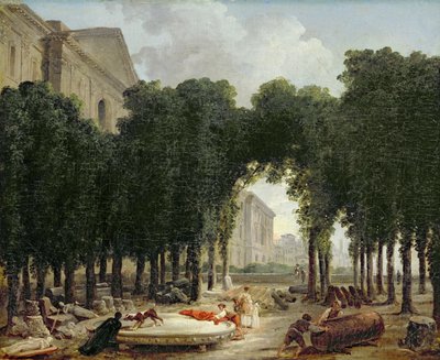 Der Louvre und die Gärten der Infantin, 1798 von Hubert Robert